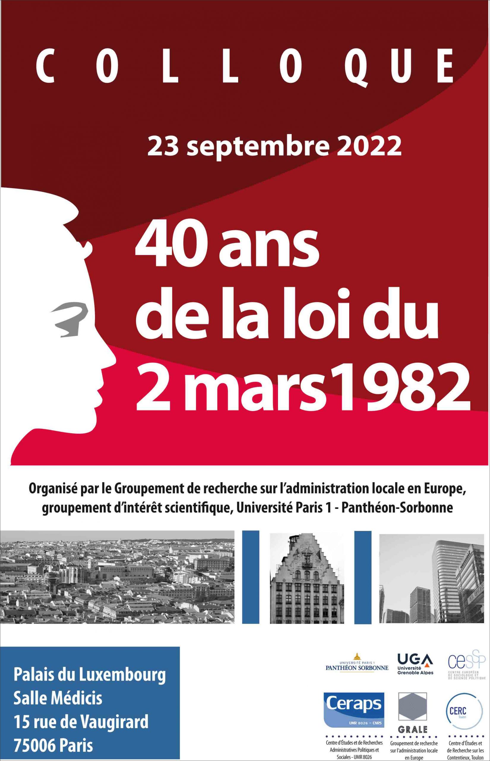 You are currently viewing « 40 ans de la loi du 2 mars 1982 », colloque GRALE, 23 sept. 2022